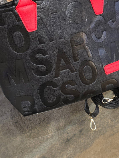 Milano Statement Mini Satchel — Black & Red