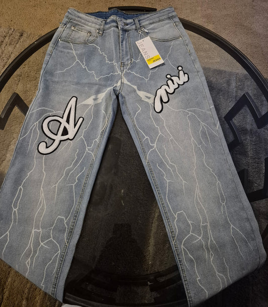 Amiri ThunderStrike Denim – Ice Lightning