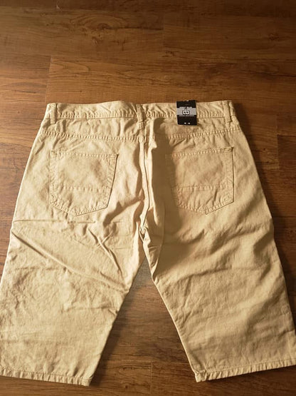 Distressed Tan Panel Shorts