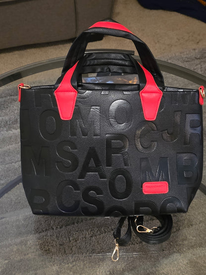 Milano Statement Mini Satchel — Black & Red
