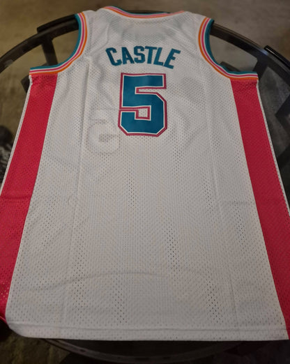 San Antonio / Castle 5 White Basketball Jersey