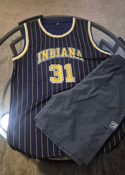 Indiana 31 Pinstripe Jersey & Shorts Set