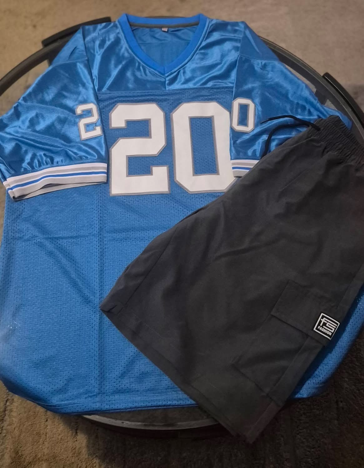 Blue 20 Jersey & Black Shorts Set