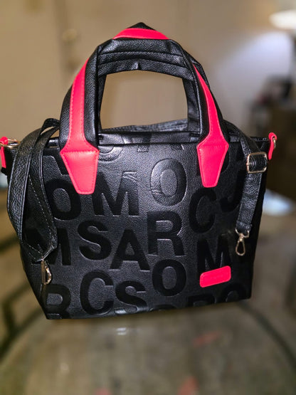 Milano Statement Mini Satchel — Black & Red